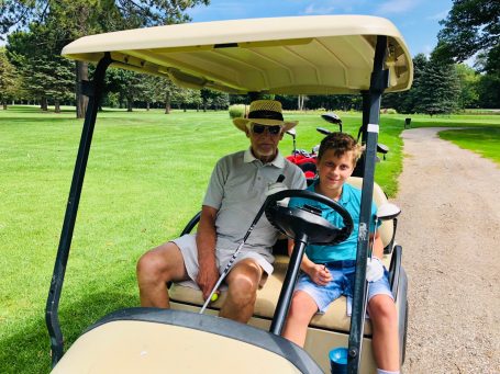 Golf with Papa Dale and Max Ver Beek
