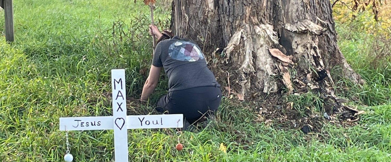 Amy Ver Beek at crash site